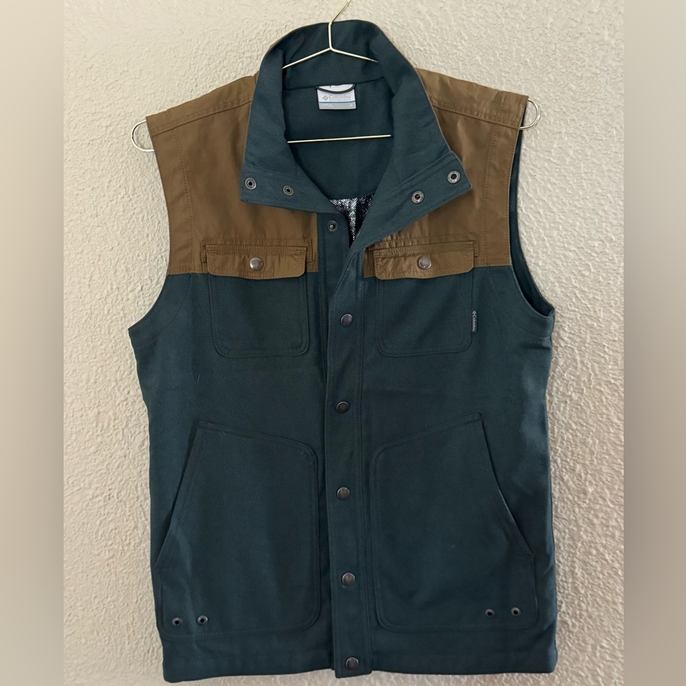 Columbia Men's Omni-Heat Blue Snap Up Vest size small